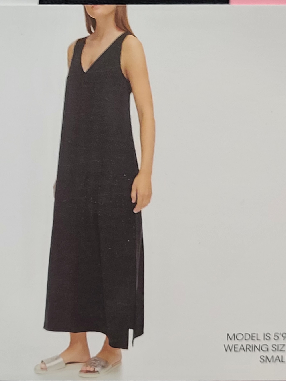 DKNY Black Sleeveless V-Neck Maxi Dress